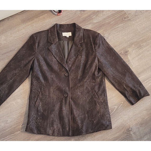 Erin London Faux Snake Skin Button Front Jacket Size Small - Picture 7 of 10